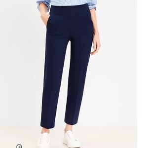LOFT Pull On Straight Stretch Ankle Navy Blue Ponte Pants Size XS